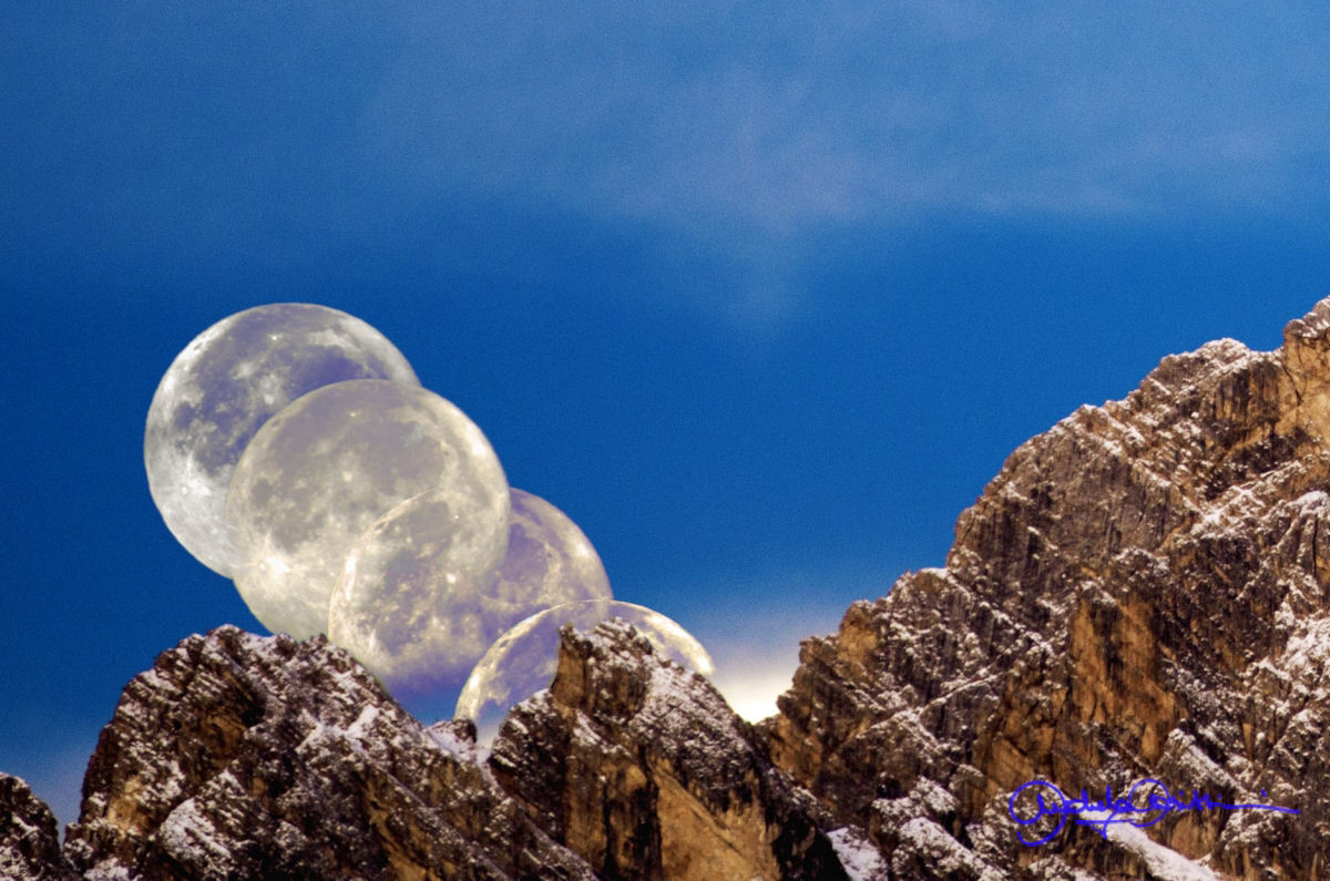 tramonto della Superluna di novembre