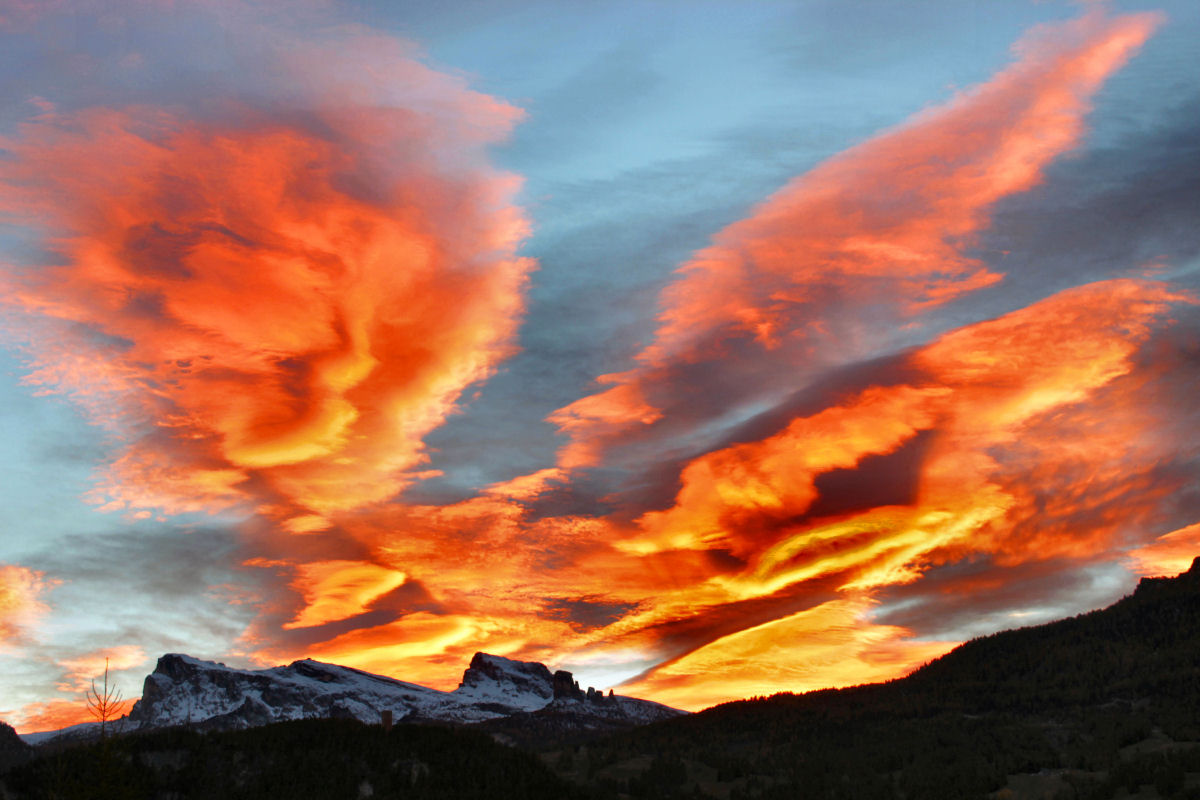 spettacolare tramonto a Cortina