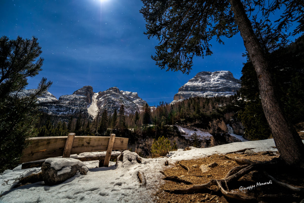 paesaggio notturno al chiar di luna