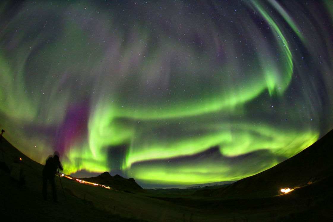 l'aurora boreale da Vik in Islanda
